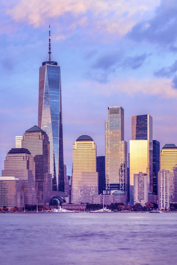 Lower Manhattan Skyline at Sunset