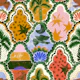 Tropical scalloped tiles