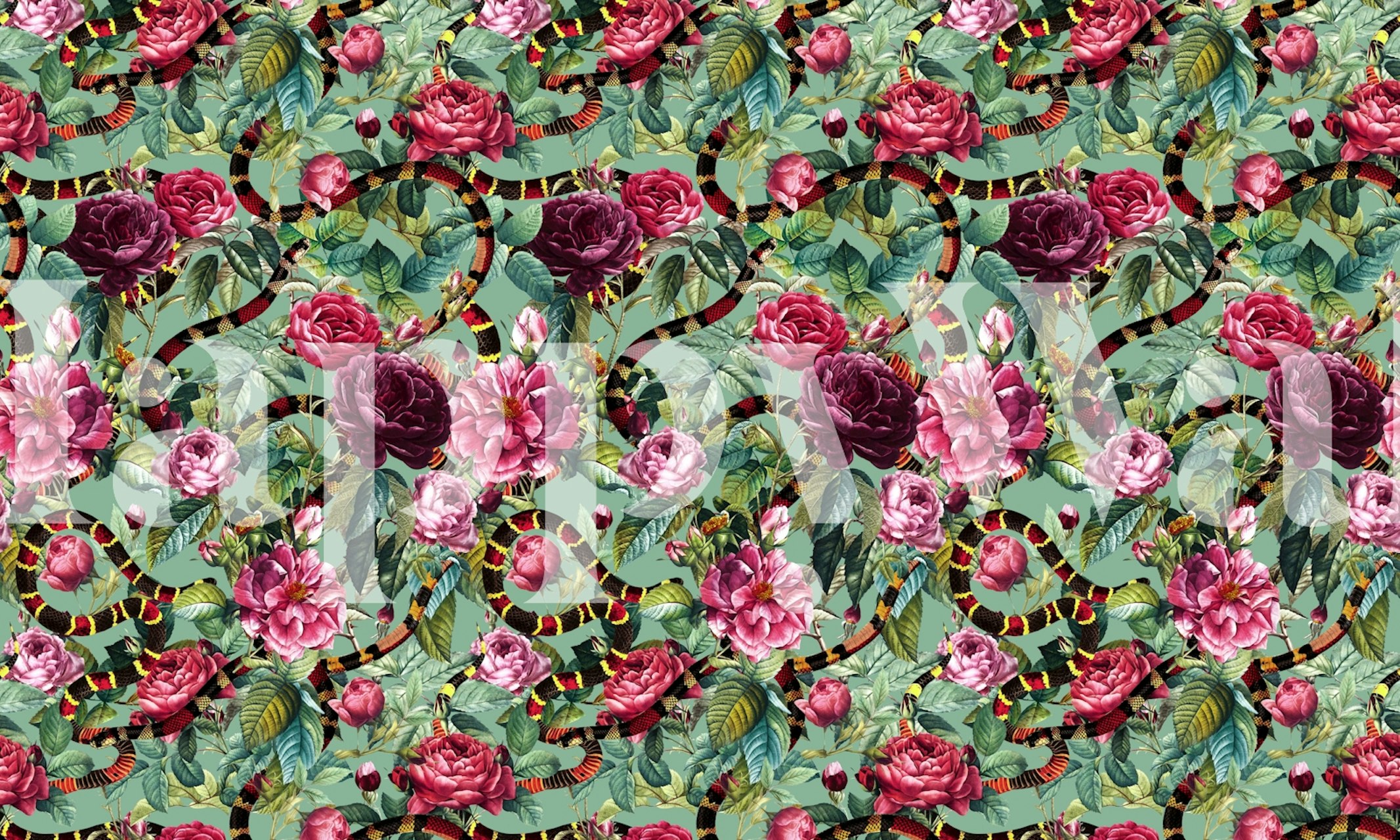 Snakes and Roses II wallpaper design