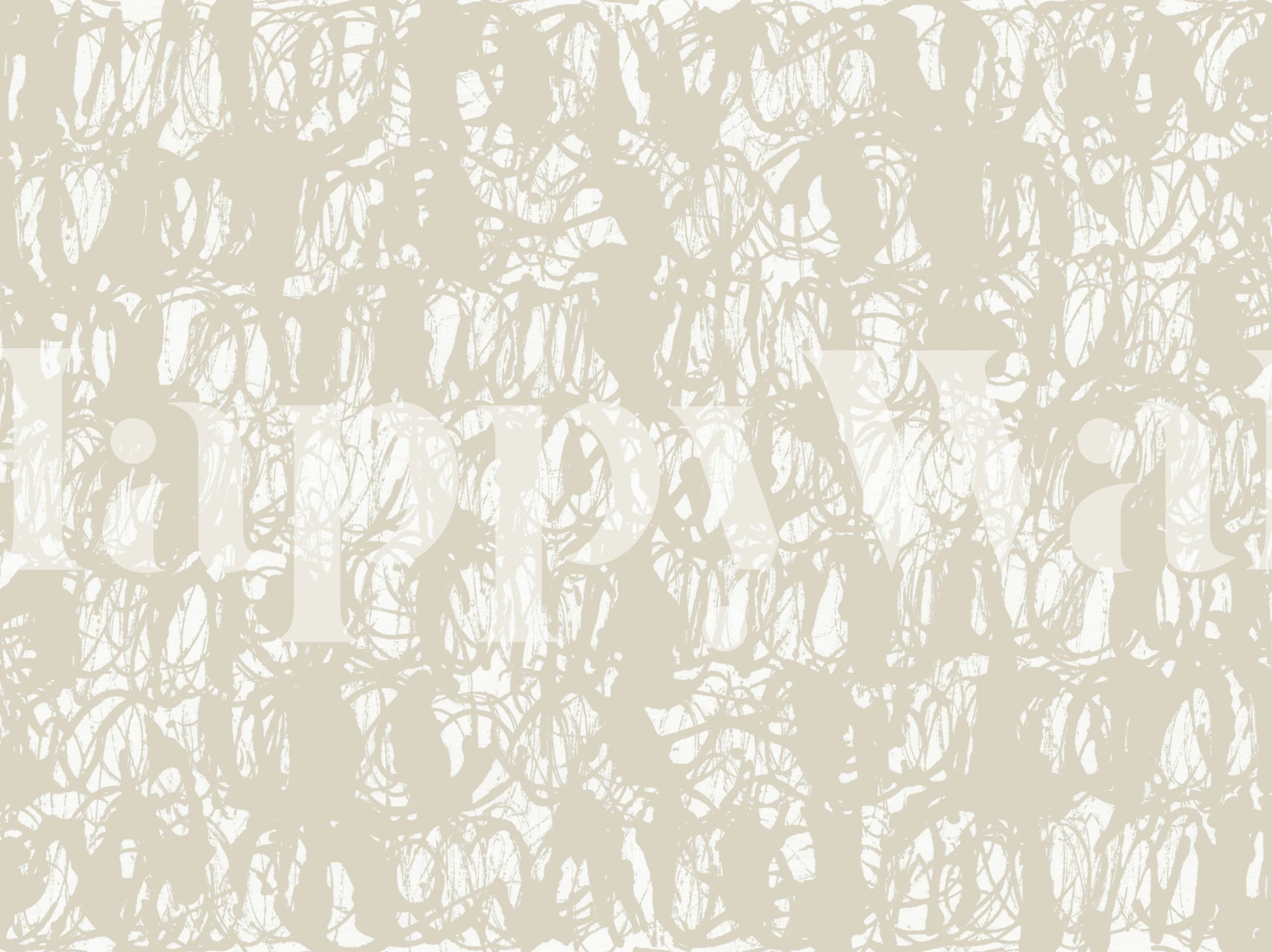 Abstract Ink Swirls Beige tapet i et rom