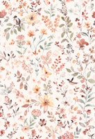 Free spirit brown watercolor floral on beige tapeta