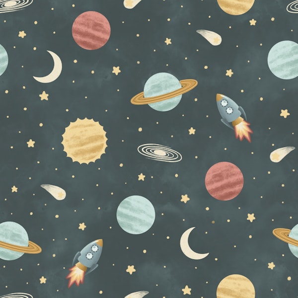 Colorful planets space trip