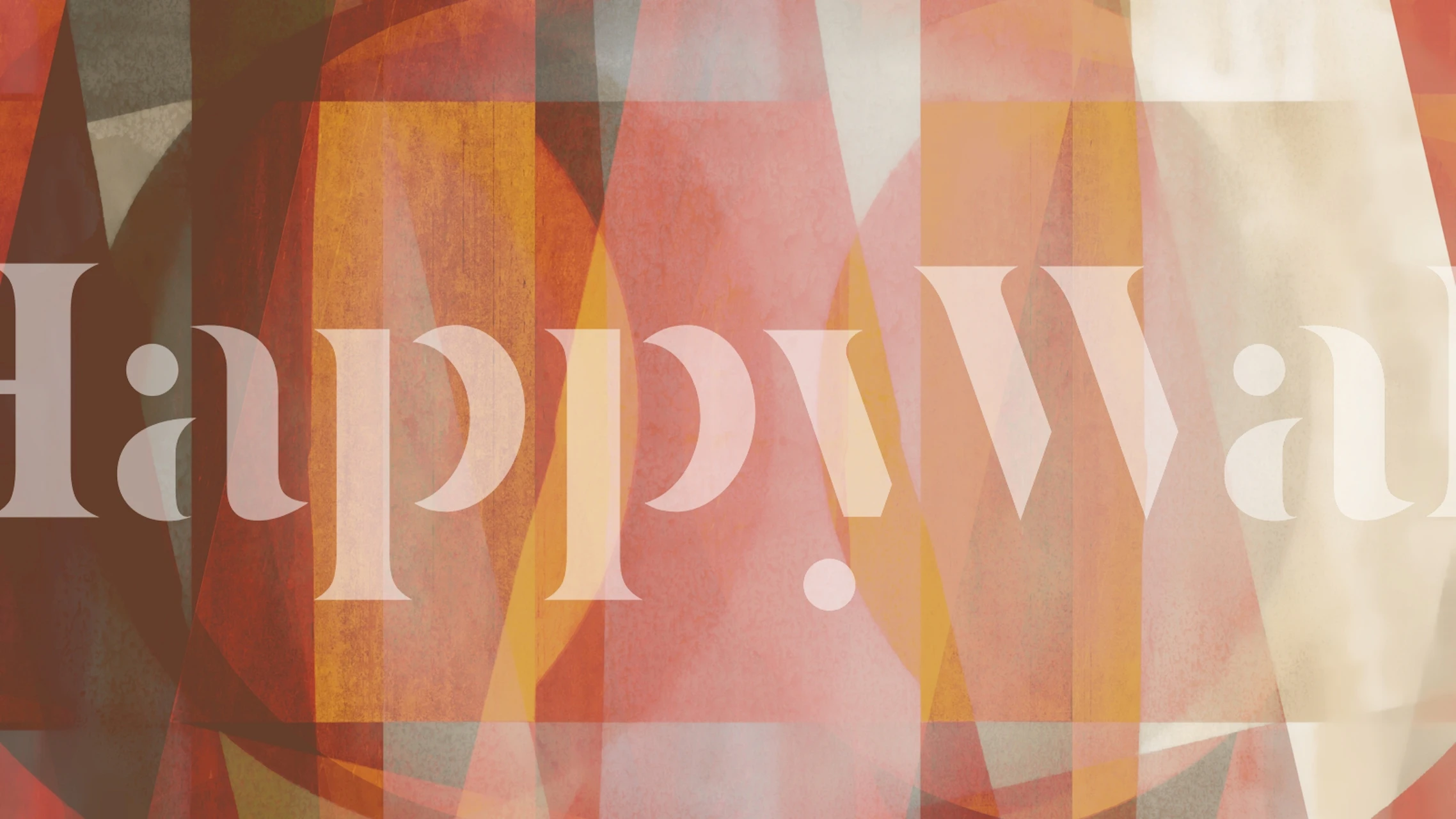 Geometric abstract design with red, orange, and cream colors wallpaper