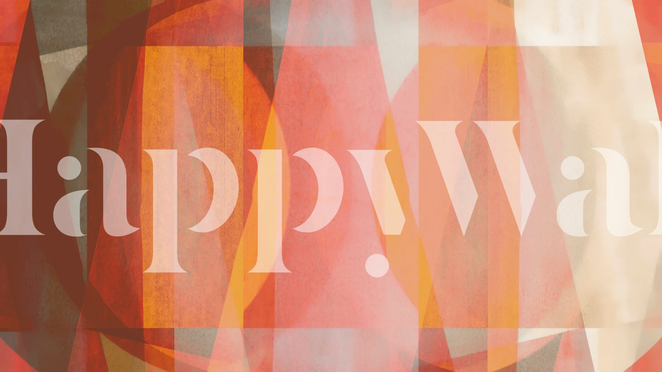 Geometric abstract design with red, orange, and cream colors wallpaper
