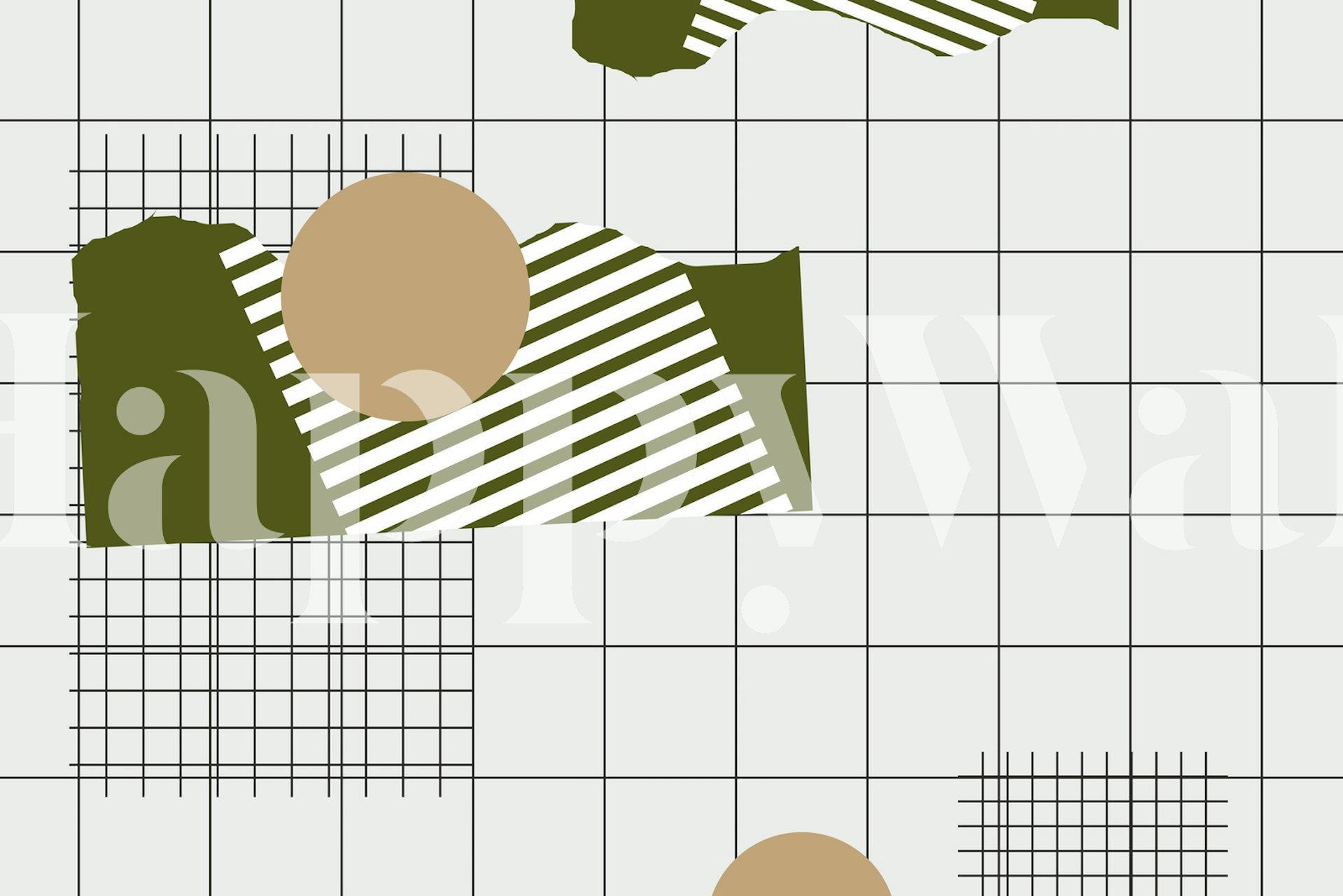 Fototapeta Abstract Checks Lines Grid s neutrálními tóny a geometrickými vzory