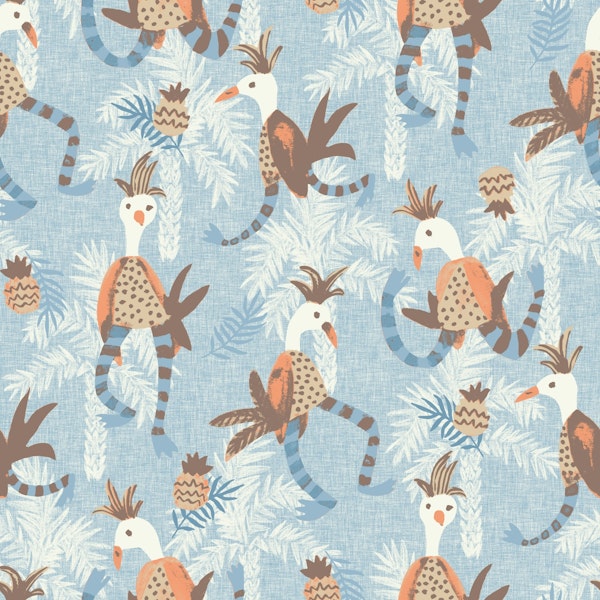 Tropical bird party blue