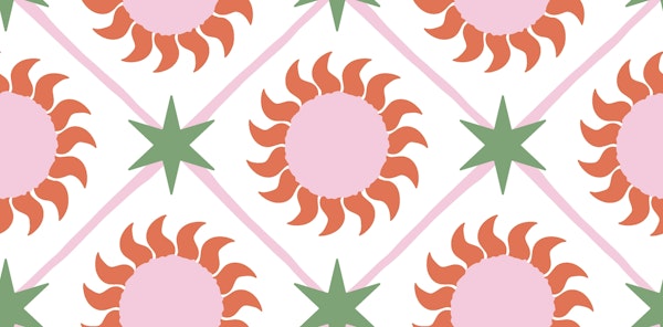 Celestial geometric - pink red green