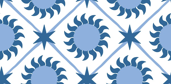 Celestial geometric - blue