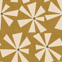 Geometric Floral Burst - Mid Century Mustard tapete