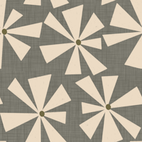 Geometric Floral Burst - Mid Century Taupe tapete