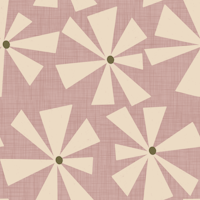 Geometric Floral Burst - Mid Century Mauve tapete
