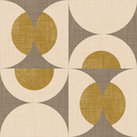 Retro Circle Fusion - Mid Century Taupe tapete