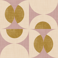 Retro Circle Fusion - Mid Century Mauve tapete