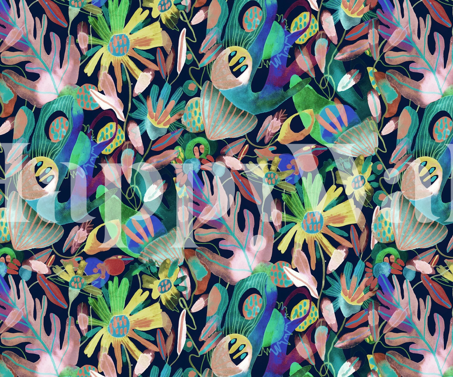 Colorful abstract floral wallpaper with vibrant patterns