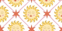 Celestial geometric - yellow and red wallpaper