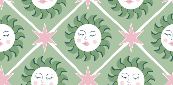 celestial geometric - pink and green