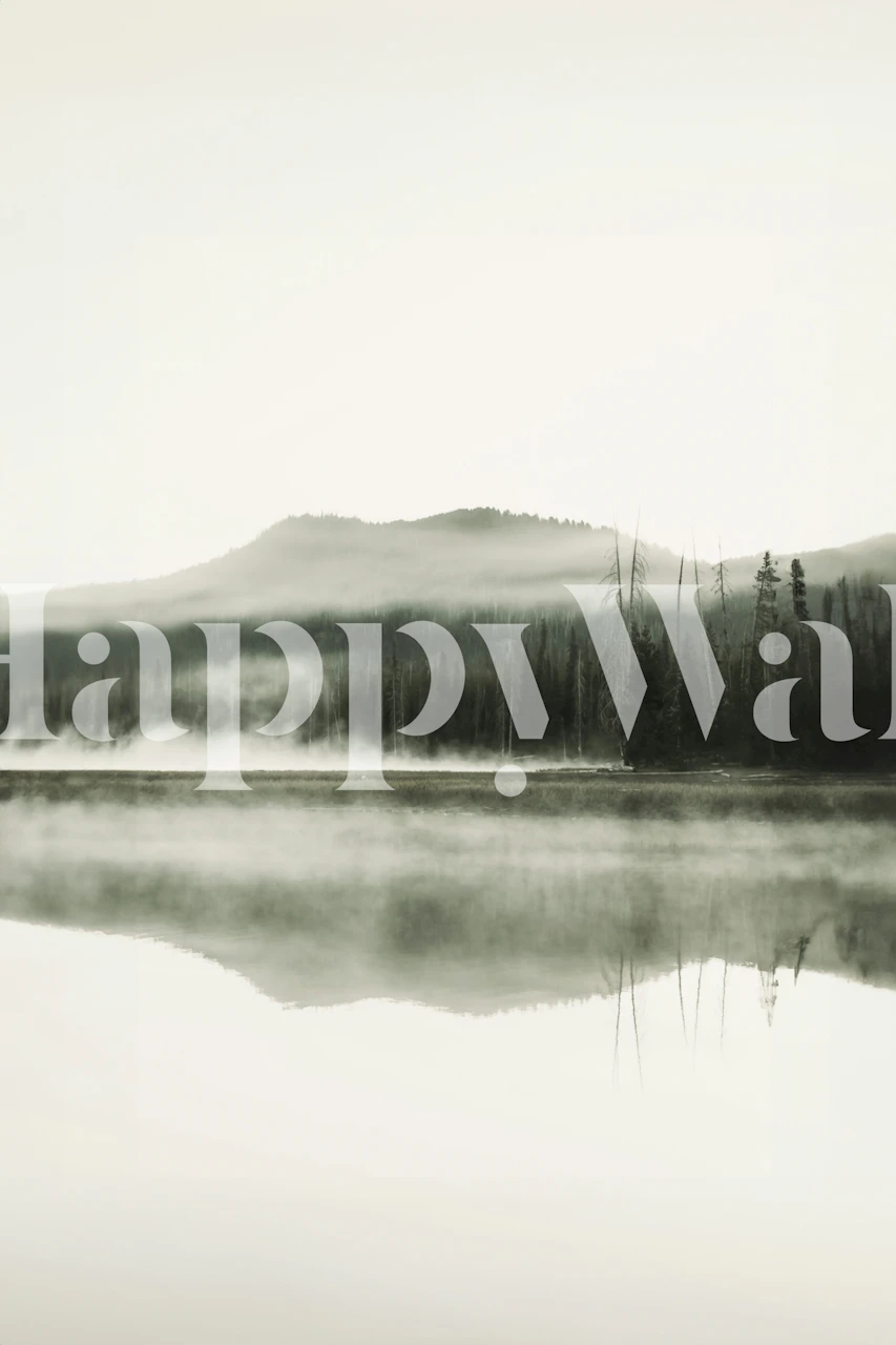 Papier peint Misty Lakeside dans une pièce