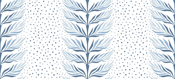 Palm leaf stripe - blue