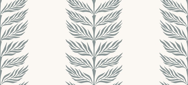 Palm leaf stripe - grey on cream