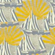 Sailboat and sunrise yellow gray