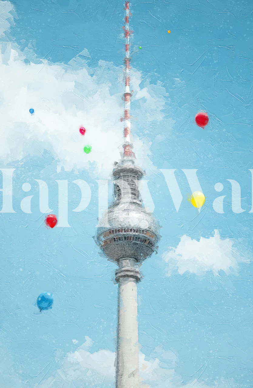 Colorful Berlin Balloons wallpaper in a room