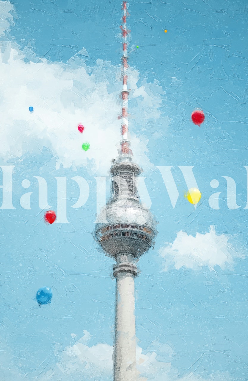 Colorful Berlin Balloons wallpaper in a room