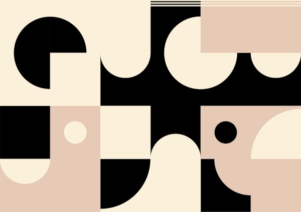 Pink Black - Bold Geometric Interplay