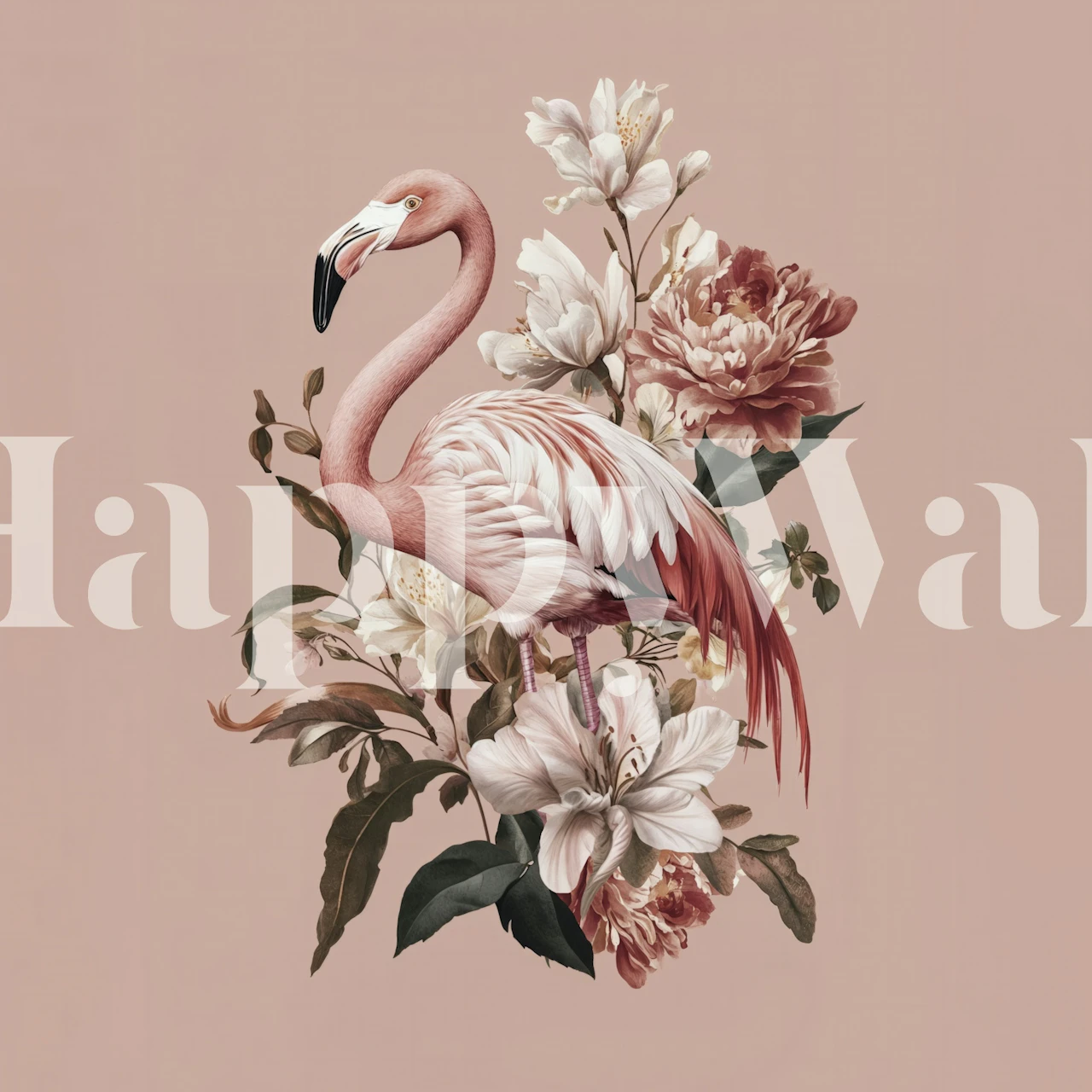 Floral Flamingo tapetdesign