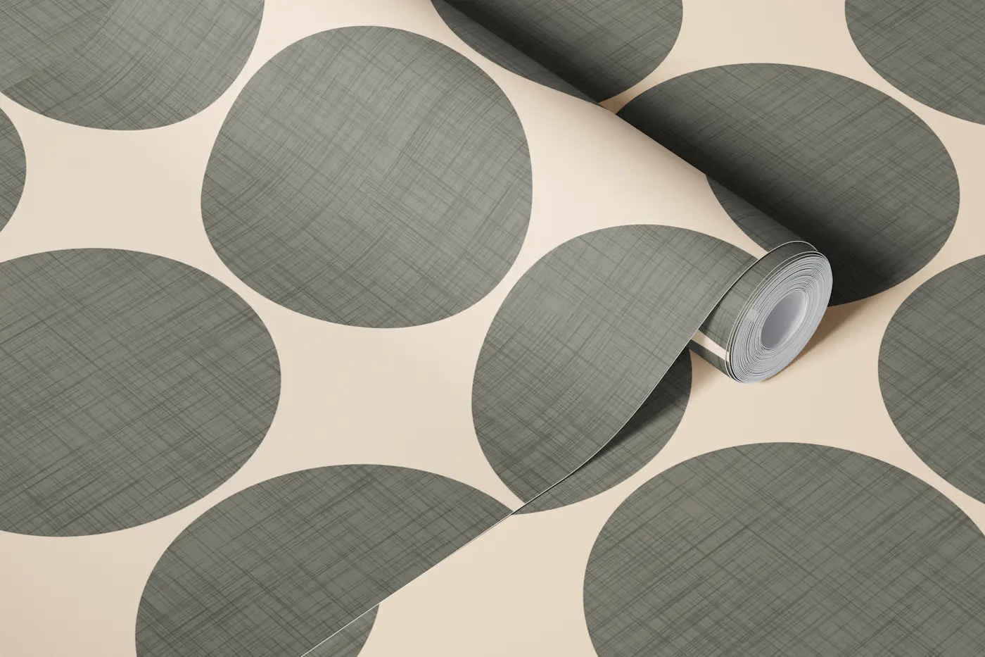 Modern Taupe Retro Spheres wallpaper roll
