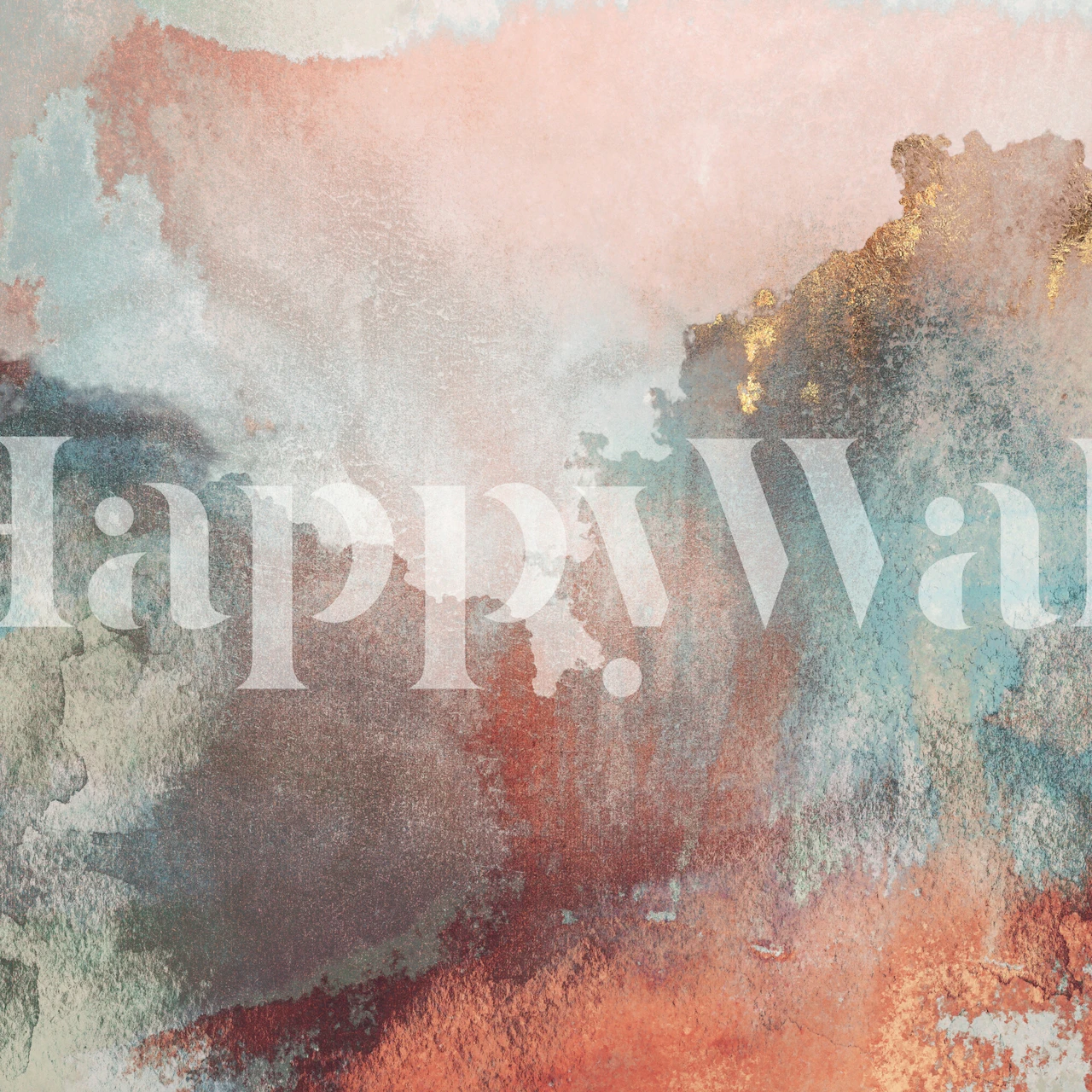 Dromerige pastelkleurige aquarelmuurschildering die lijkt op zachte wolken