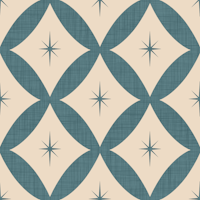 Atomic Star -Mid Century Starburst Slate Teal papiers peint