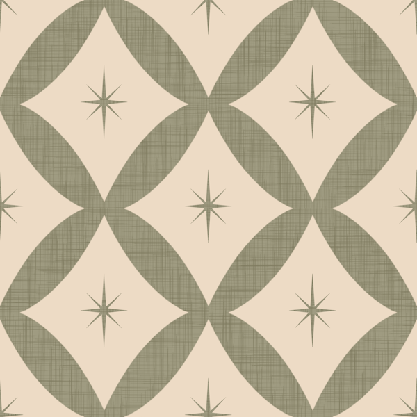 Atomic Star - Mid Century Starburst Green