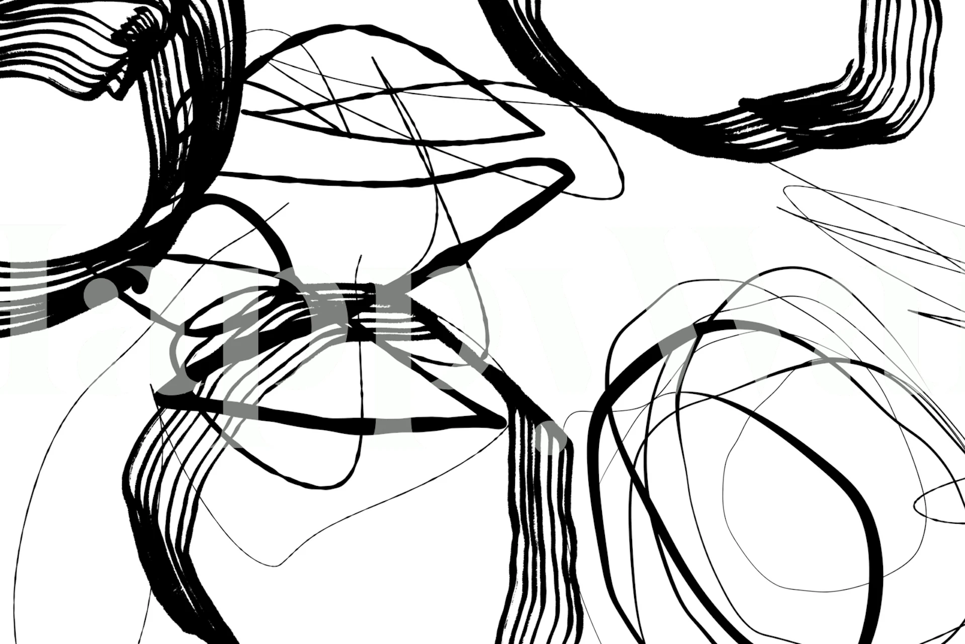 Black and white flowing ink dynamics abstract wallpaper