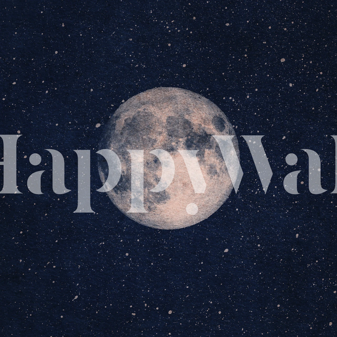 Full moon surrounded by stars on dark blue wallpaper