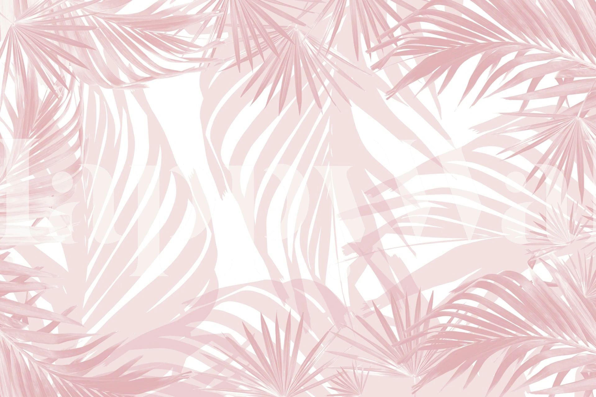 Blush Pink Palm Bliss behang in een kameromgeving