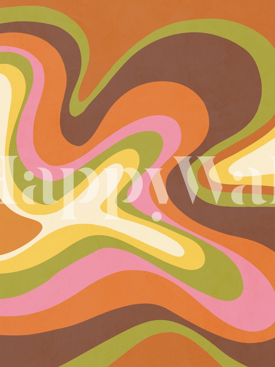 Design de papel de parede Retro Groovy Autumnal Liquid Swirl