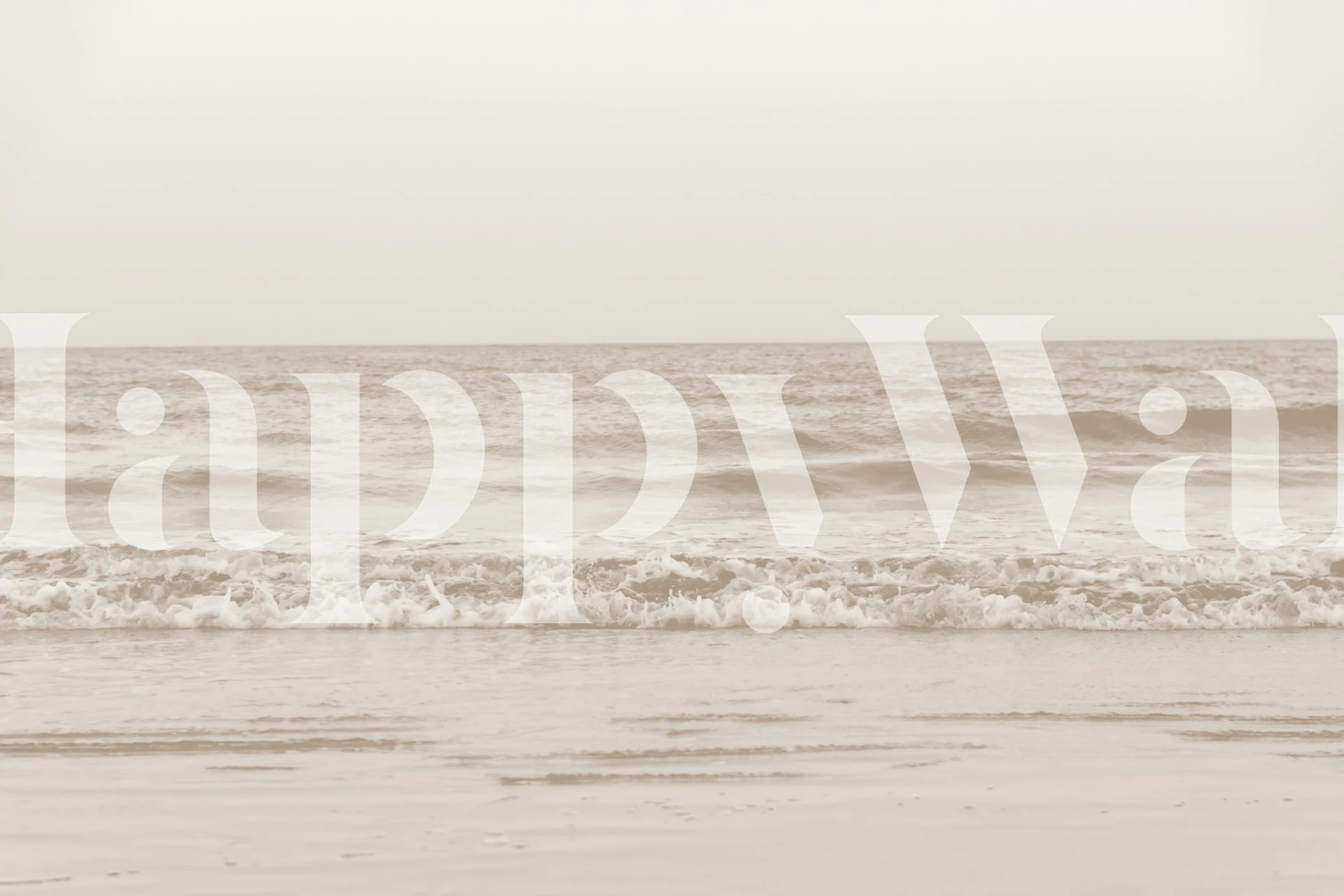 Subtle ocean waves in soft beige colors wallpaper