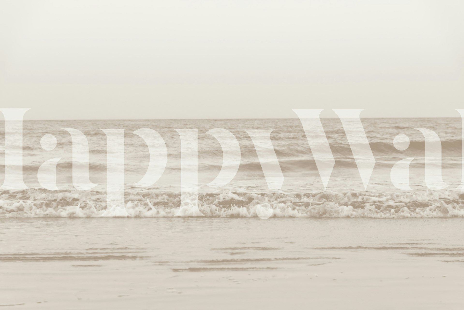 Subtle ocean waves in soft beige colors wallpaper