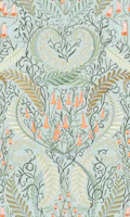 Woodland soil Morris style mint behang