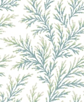 Pine Branches - White / Green behang