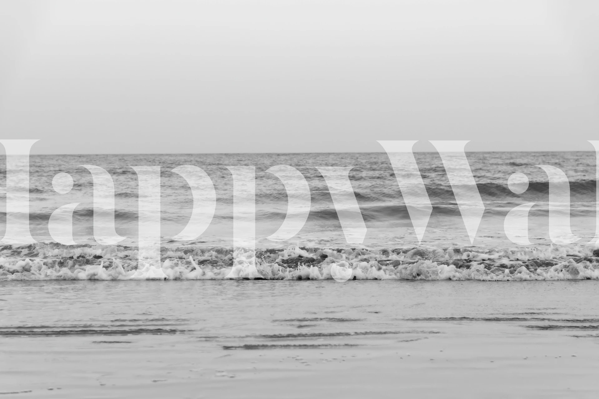 Black and white ocean wave wallpaper