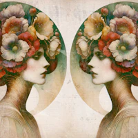 Floral Femme Art Deco tapete