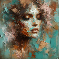 Turquoise Dream Portrait papel pintado