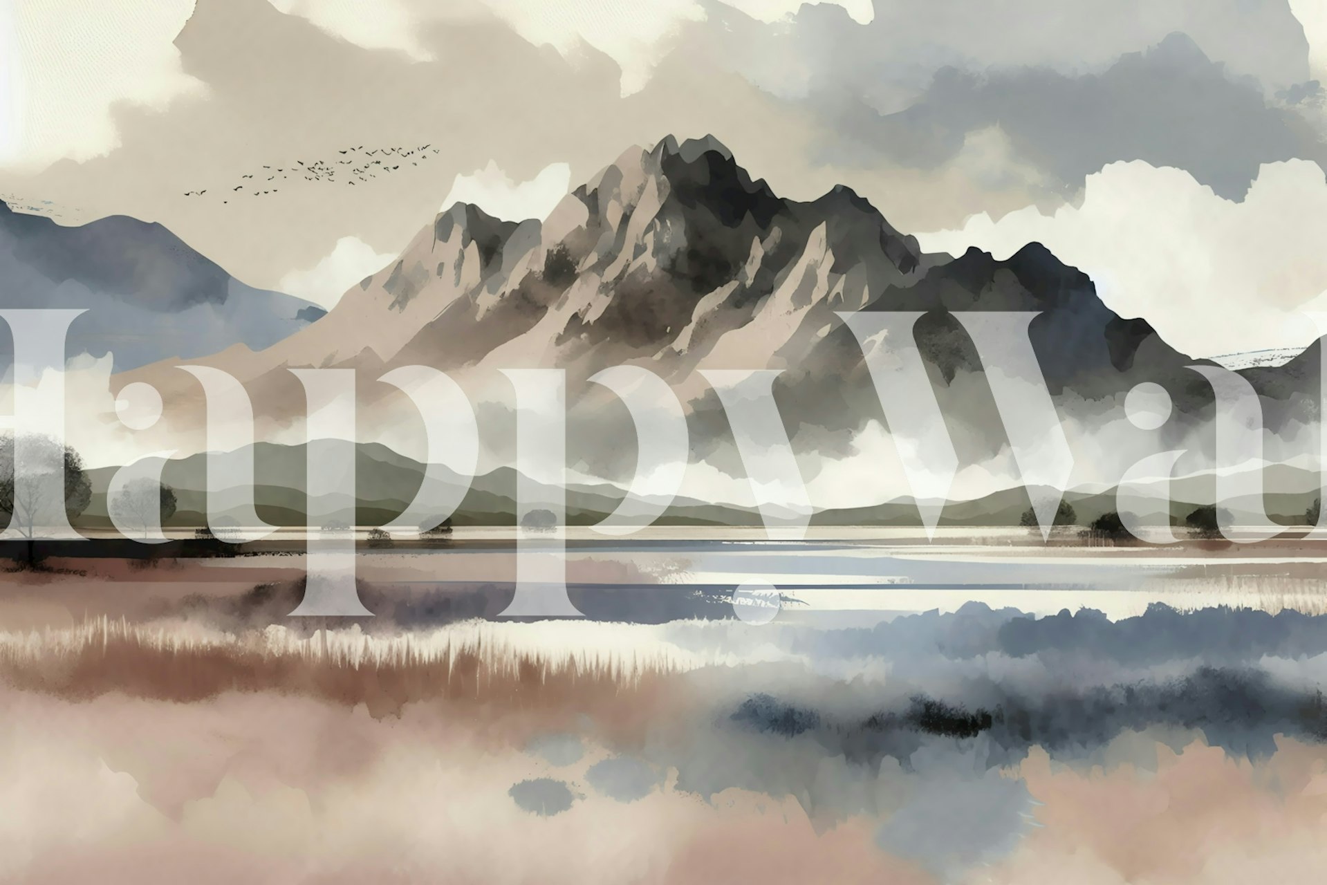 Tranquil Mountain Vista tapet i et rom