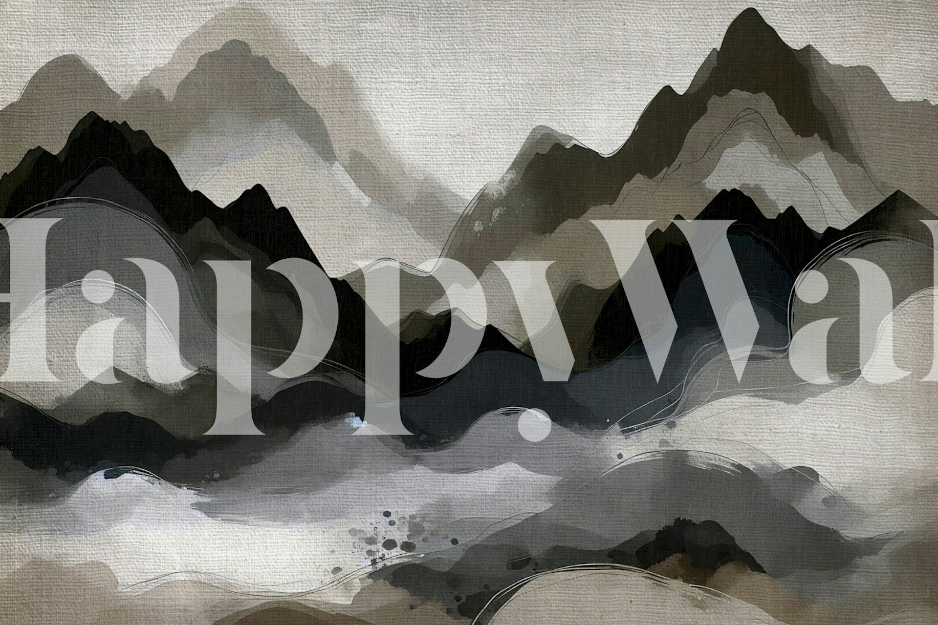 Abstract mountain landscape in neutral tones wallpaper