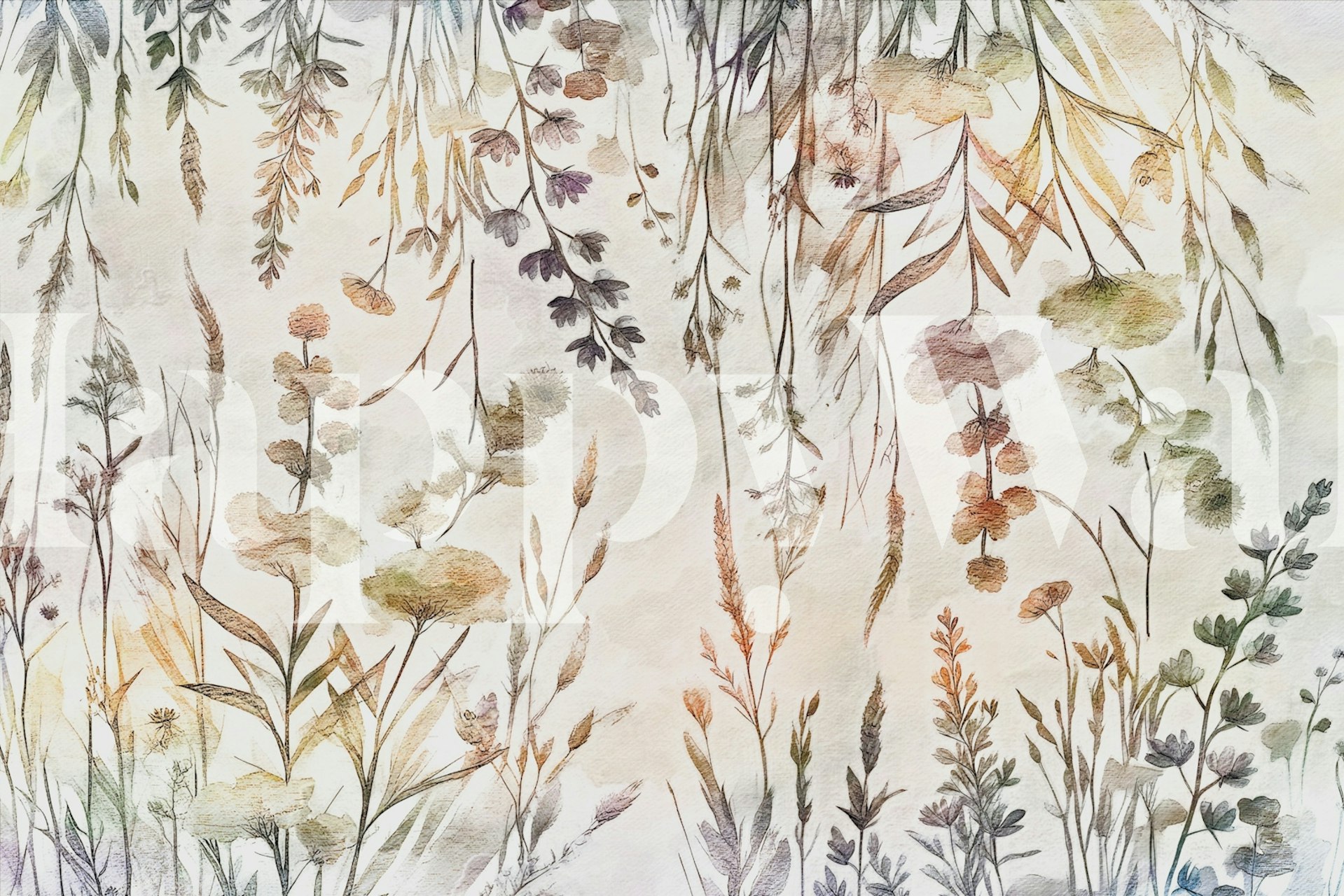 Delicate vintage floral pattern in soft pastel colors wallpaper