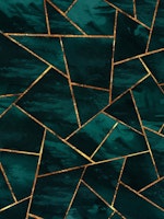 Teal Ink Copper Gold Geo 1 ταπετσαρία