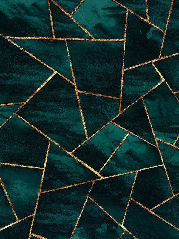 Teal Ink Copper Gold Geo 1