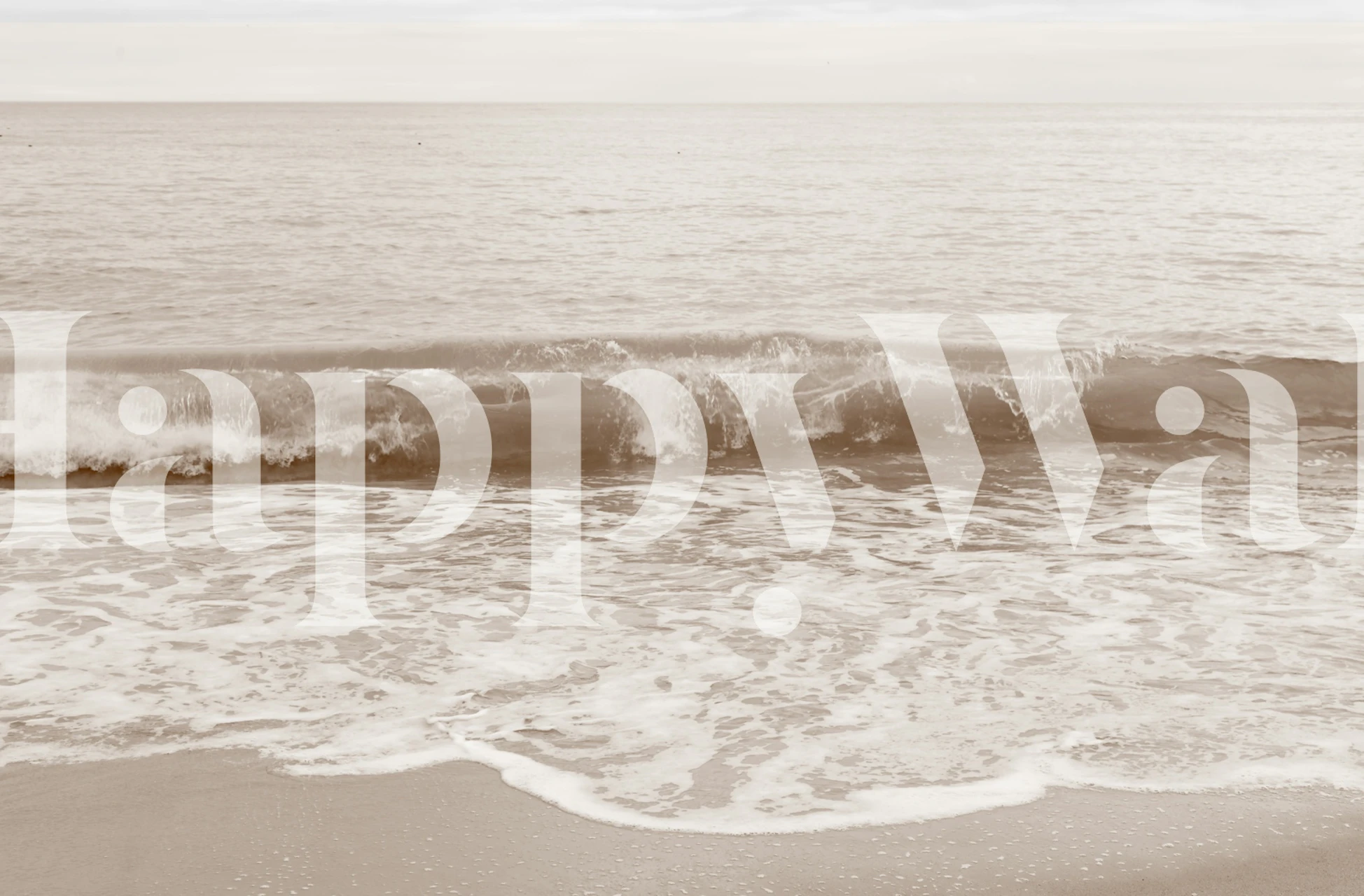 Soft Beige Atlantic Ocean Bliss behang in een kamer