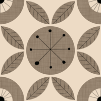 Atomic Floral Botanic Dots Taupe -Mid Century carta da parati